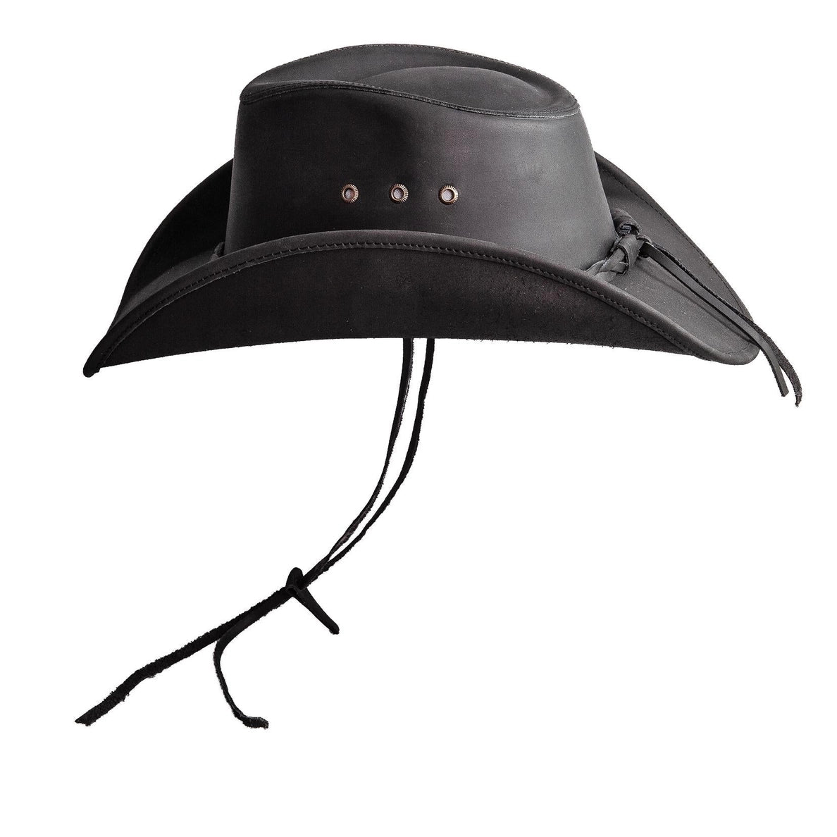 SHAPABLE LEATHER COWBOY HAT HOLLYWOOD BLACK