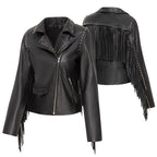 SHORT LEATHER FRINGES JACKET AMBER