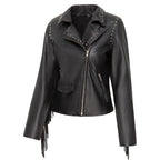 SHORT LEATHER FRINGES JACKET AMBER