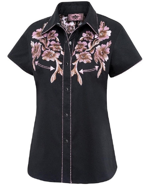 SHORT SLEEVED WESTERN BLOUSE LEANN