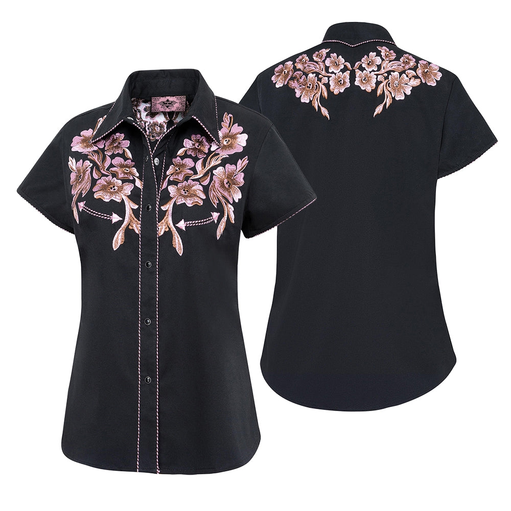 SHORT SLEEVED WESTERN BLOUSE LEANN