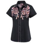 SHORT SLEEVED WESTERN BLOUSE LEANN