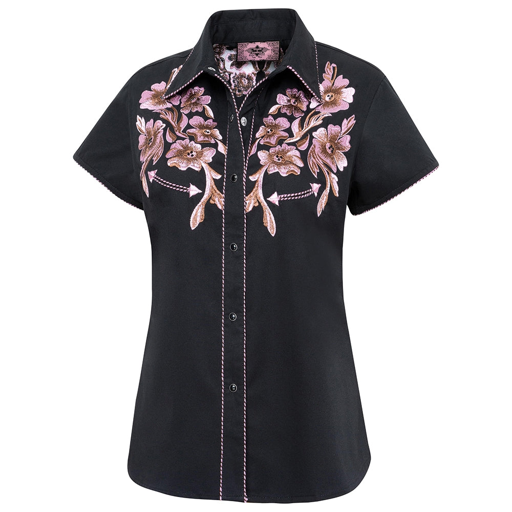 SHORT SLEEVED WESTERN BLOUSE LEANN