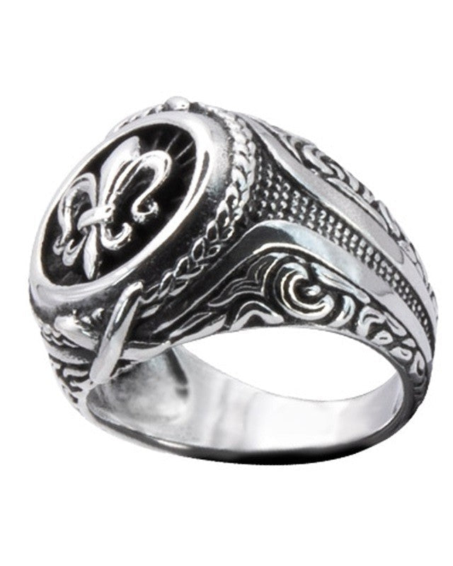 SIGNET LILY SILVER RING