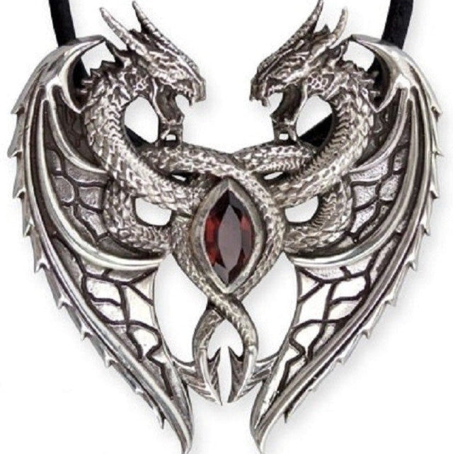 SILVER DRAGON'S HEART PENDANT