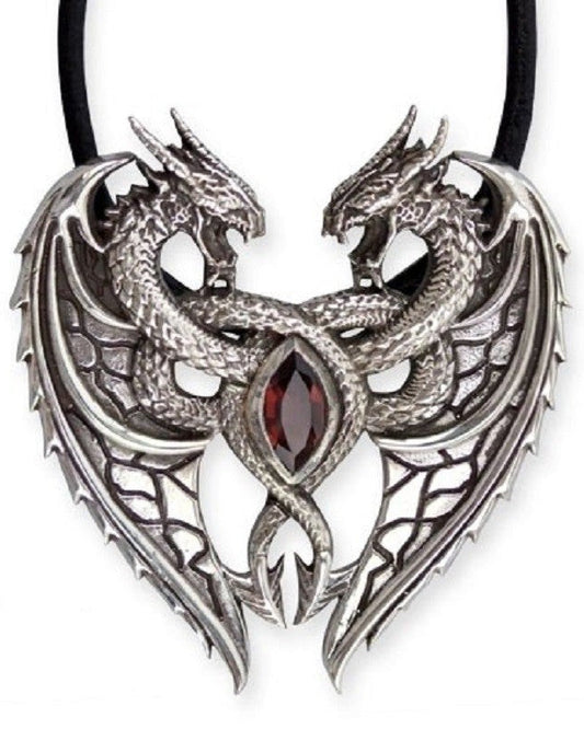 SILVER DRAGON'S HEART PENDANT