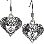 SILVER EARRINGS WOLF HEART