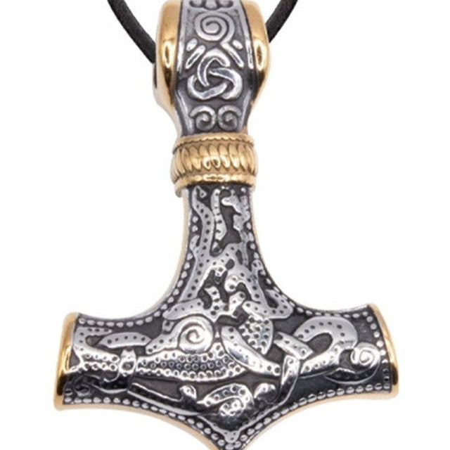 SILVER GOLD HAMMER PENDANT