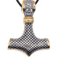 SILVER GOLD HAMMER PENDANT
