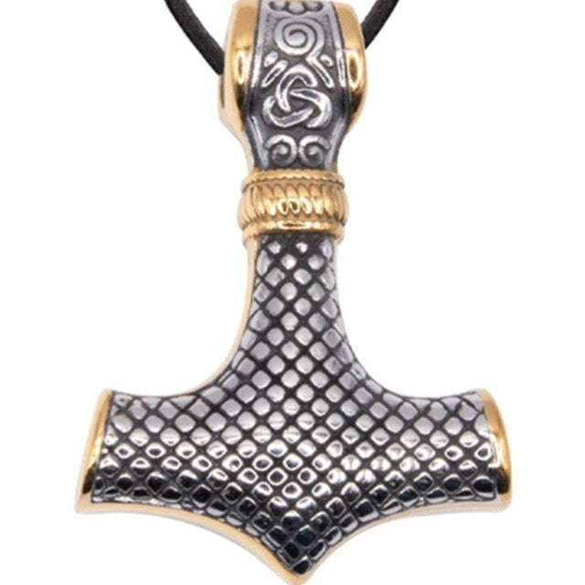 SILVER GOLD HAMMER PENDANT