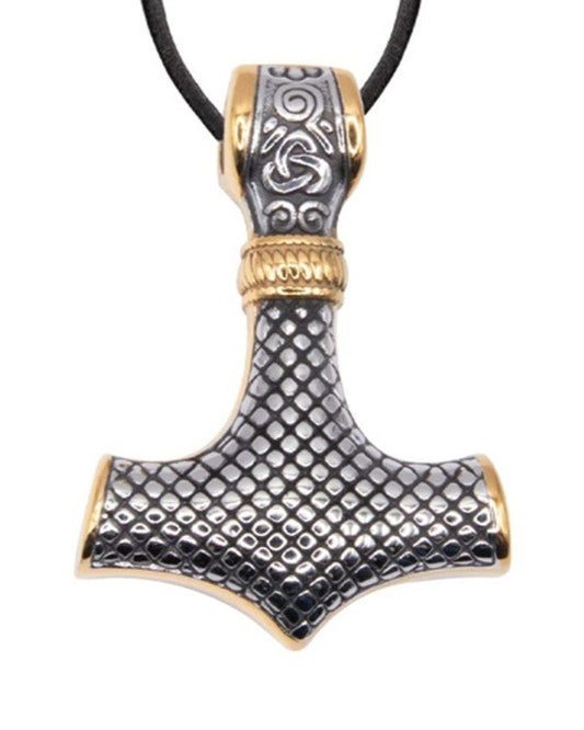 SILVER GOLD HAMMER PENDANT