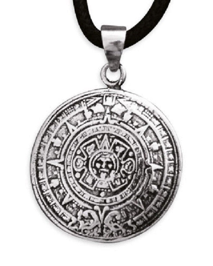 SILVER PENDANT AZTEC CALENDAR