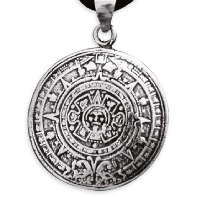 SILVER PENDANT AZTEC CALENDAR
