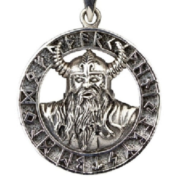 SILVER PENDANT VIKING WITH RUNES