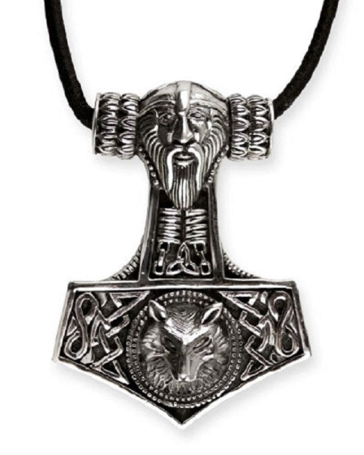 SILVER PENDANT WOLFSKOPF THORS HAMMER