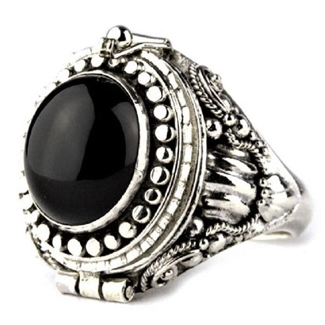 SILVER POISON RING WITH LID
