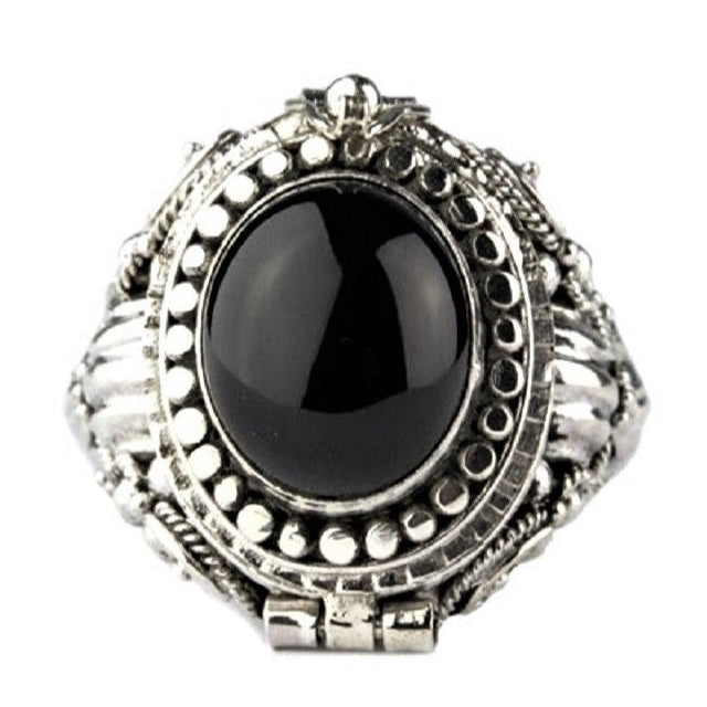 SILVER POISON RING WITH LID