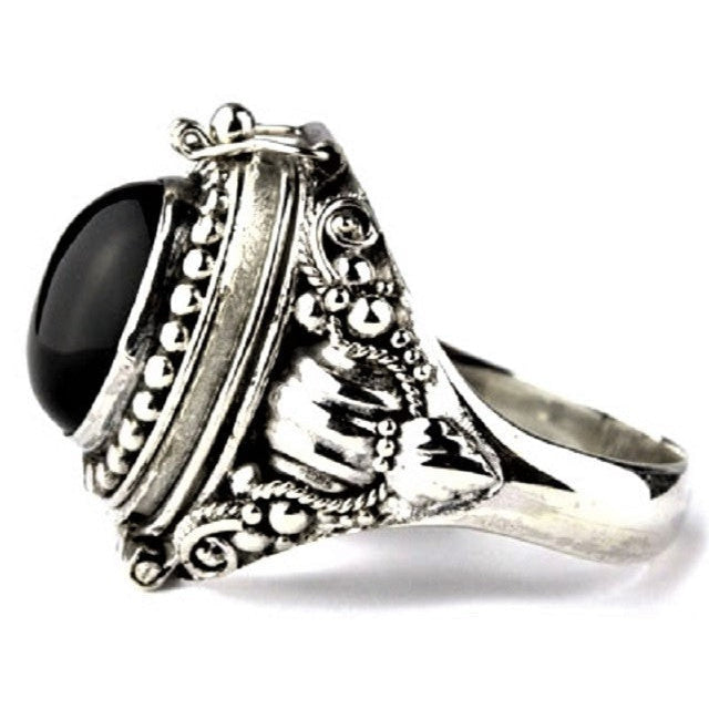 SILVER POISON RING WITH LID