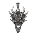 PENDANT HORNED SKULL