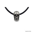 Stainless Steel Skull Pendant with Black Cotton Cord