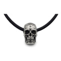 Stainless Steel Skull Pendant with Black Cotton Cord