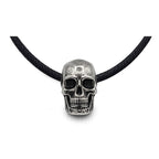Stainless Steel Skull Pendant with Black Cotton Cord