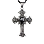 CROSS PENDANT WITH BLACK STONE
