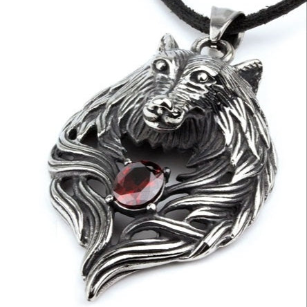 STEEL PENDANT WOLF'S HEAD