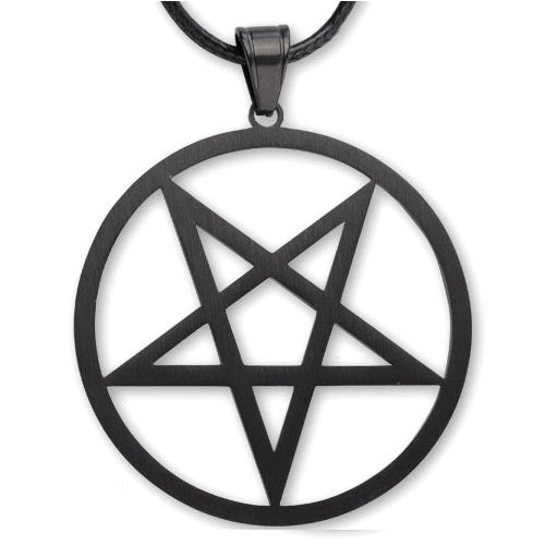 BLACK PENDANT STEEL PLAIN PENTAGRAM