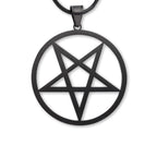 BLACK PENDANT STEEL PLAIN PENTAGRAM