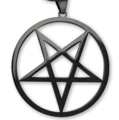 Black Pendant steel Plain Pentagram