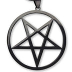 Black Pendant steel Plain Pentagram