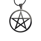 BLACK PENDANT STEEL PLAIN PENTAGRAM
