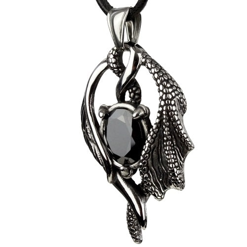 PENDANT WINGS WITH BLACK STONE