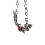 Bat necklace with purple stone