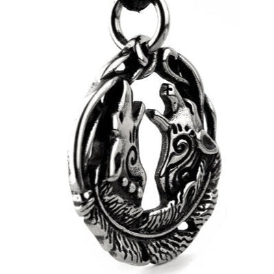 STEEL PENDANT CELTIC DOGS