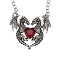 Dragon Heart Stainless Steel Necklace with Zirconia