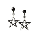 EARRINGS PENTAGRAM WITH BLACK