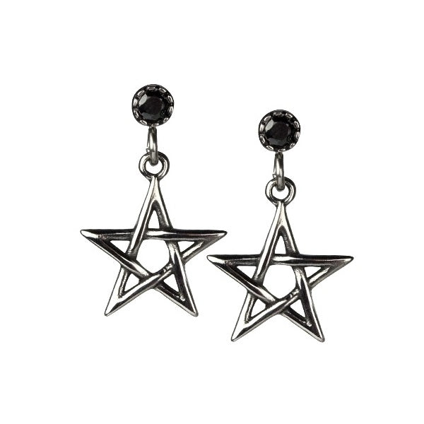 EARRINGS PENTAGRAM WITH BLACK
