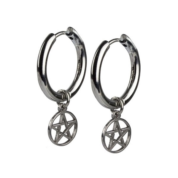 STEEL EARRINGS PENTAGRAM