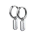 STAINLESS STEEL EARRINGS RAZOR BLADE