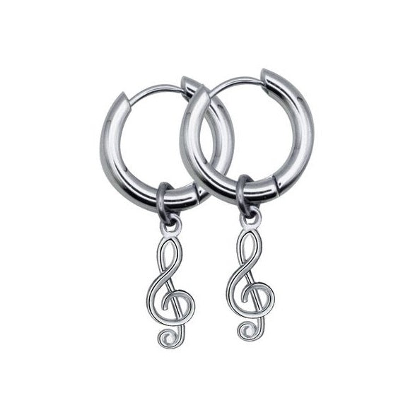 Hoop Earrings Music Clef