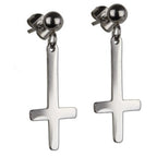 STEEL EARRINGS CROSS