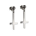 STEEL EARRINGS CROSS