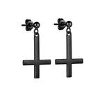 STEEL EARRINGS CROSS
