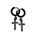 EARRINGS BLACK CROSS