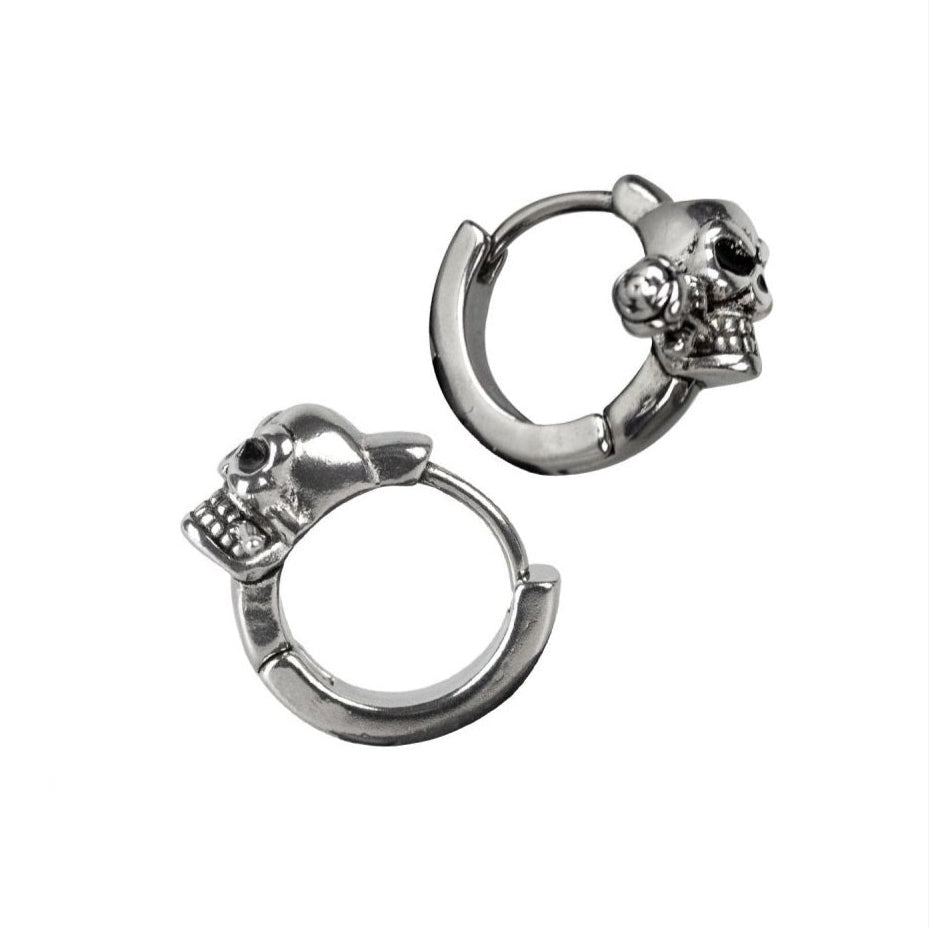 EARRINGS SKULL WITH ROSE