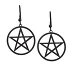 EARRINGS BLACK PENTACLE
