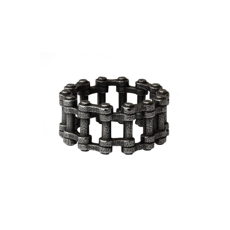 Blackened stainless steel ring in antique look, biker ring, Height: approx. 1.1 cm,&nbsp;Material: stainless steel.