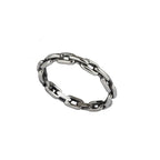 Narrow stainless steel ring with chain design, Width: approx. 3.5 mm, Material: stainless steel.